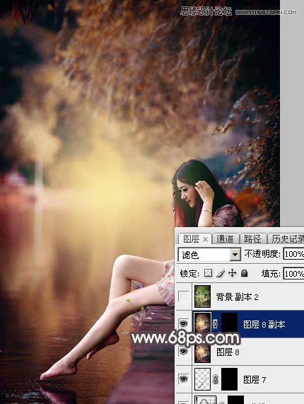 Photoshop调出河边女孩暗调红褐色效果,PS教程,图老师教程网