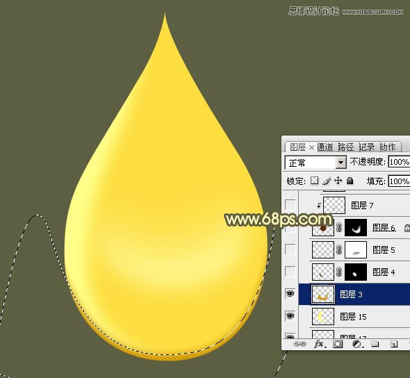 Photoshop制作金色大气的立体水滴教程,PS教程,图老师教程网