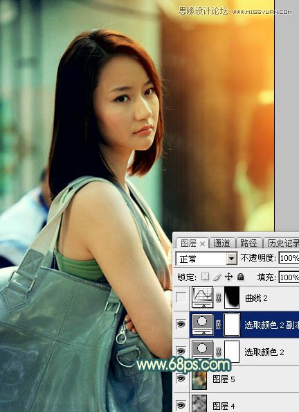 Photoshop给背包女孩添加怀旧漏光效果,PS教程,图老师教程网