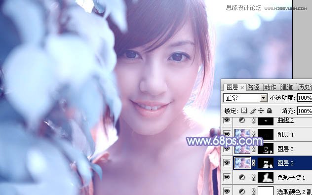 Photoshop使用通道法调出美女照片梦幻蓝色调,PS教程,图老师教程网