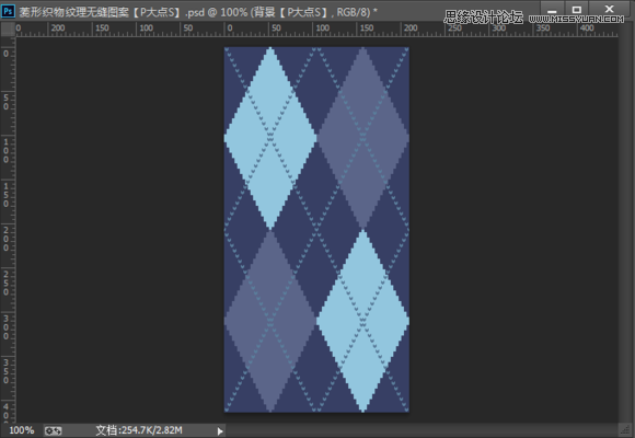Photoshop制作菱形针织纹理无缝填充图案,PS教程,图老师教程网