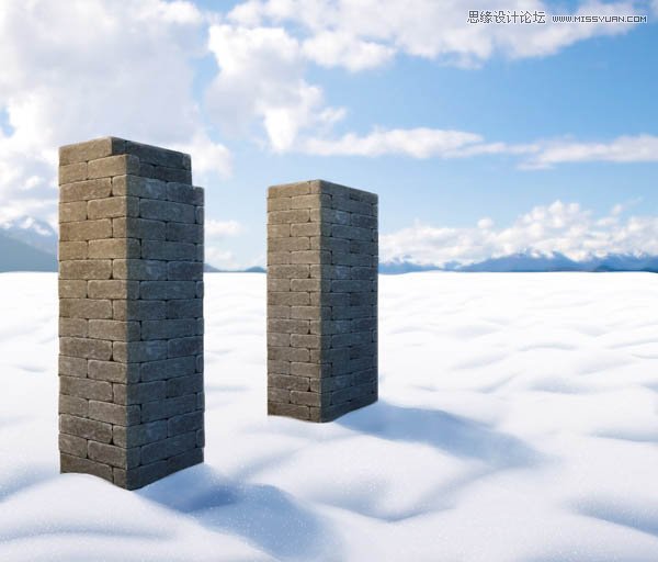 Photoshop给建筑物添加冬季积雪效果图,PS教程,图老师教程网