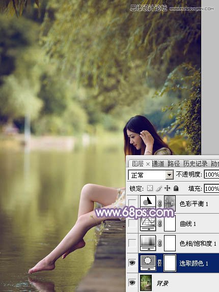 Photoshop调出河边美女梦幻紫色风格,PS教程,图老师教程网