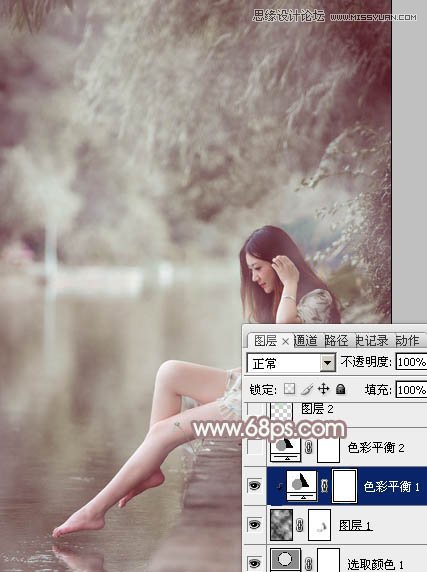 Photoshop调出河边美女惊艳的冷色效果,PS教程,图老师教程网