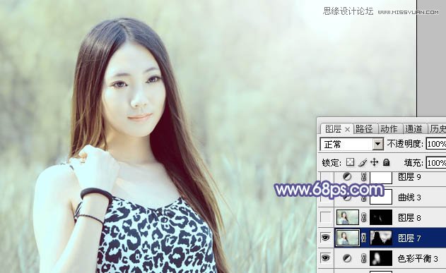 Photoshop给美女照片添加紫色梦幻效果,PS教程,图老师教程网