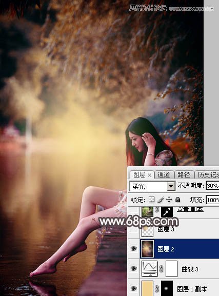 Photoshop调出河边女孩暗调红褐色效果,PS教程,图老师教程网