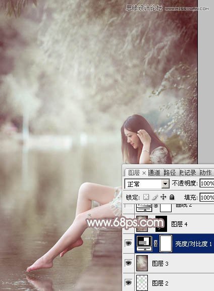 Photoshop调出河边美女惊艳的冷色效果,PS教程,图老师教程网