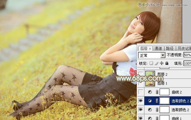 Photoshop调出树下女孩淡淡的柔美色调,PS教程,图老师教程网