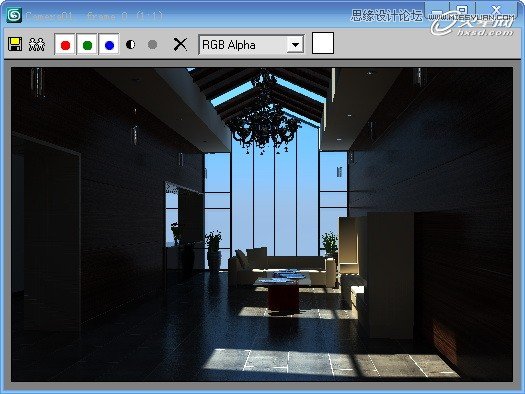 3ds Max制作接待厅阳光表现效果图,PS教程,图老师教程网