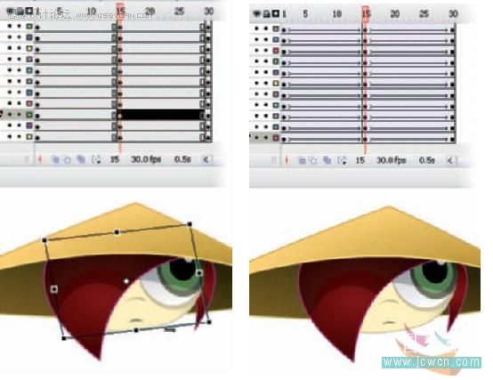 Flash cs3鼠绘教程：绘制摇动的卡通头像,PS教程,图老师教程网