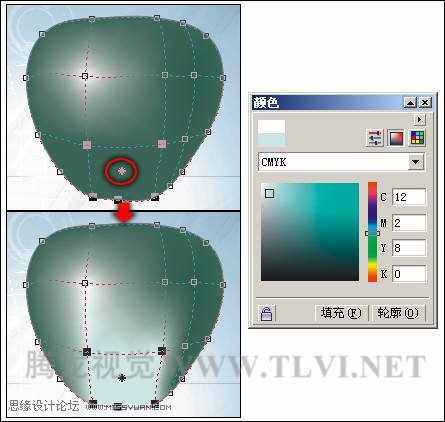 使用CorelDRAW中的“交互式网格填充”工具填充对象,PS教程,图老师教程网