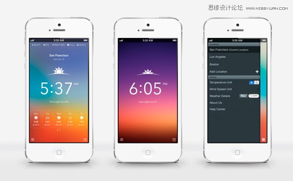 49款优秀的天气类APP界面设计欣赏,PS教程,图老师教程网