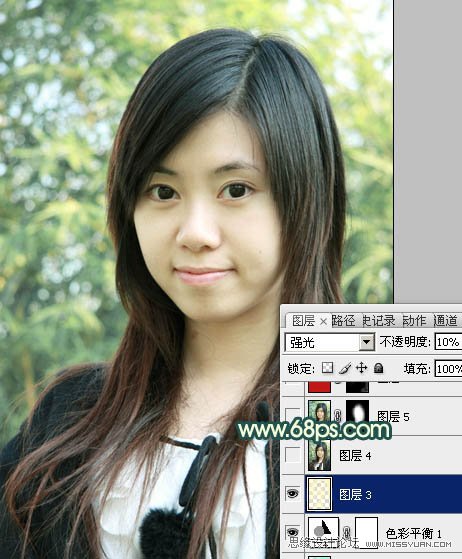 Photoshop调出外景女孩通透的肤色效果,PS教程,图老师教程网