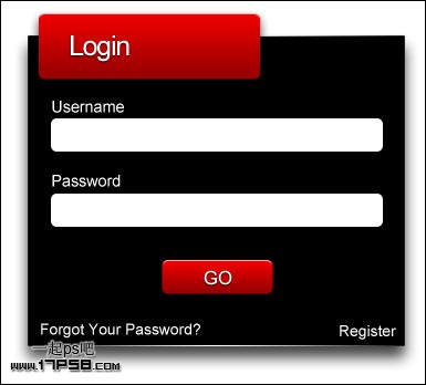 Photoshop设计制作红色网页登陆界面,PS教程,图老师教程网
