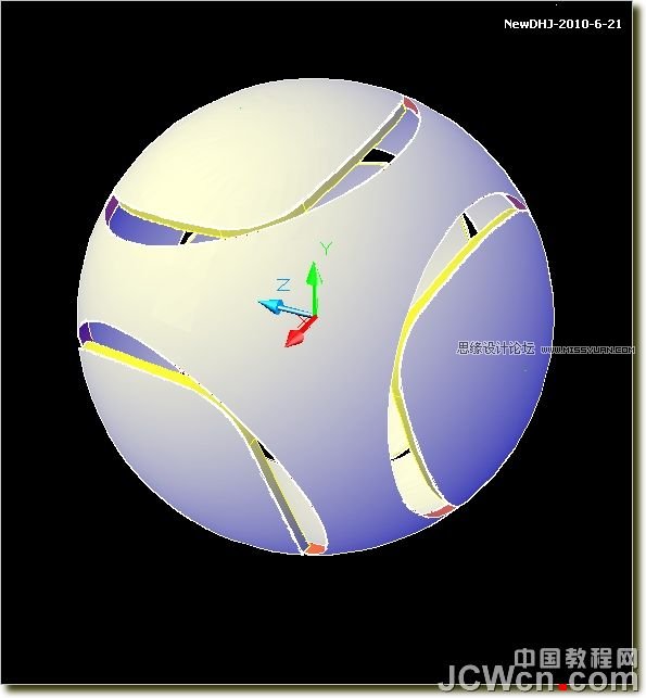 AutoCAD三维教程：南非世界杯足球的画法及渲染,PS教程,图老师教程网