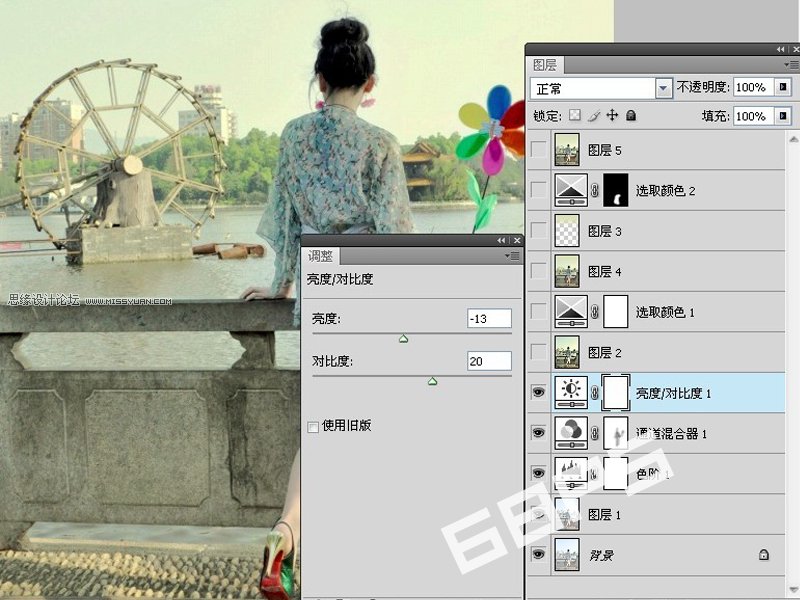 Photoshop调出外景照片复古青黄色效果,PS教程,图老师教程网