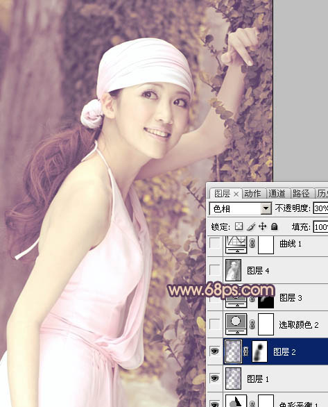 Photoshop调出外景美女日系淡雅效果,PS教程,图老师教程网