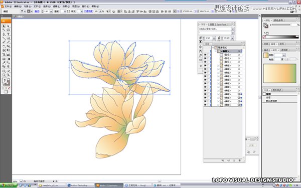 Illustrator绘制矢量风格的中国花鸟画,PS教程,图老师教程网
