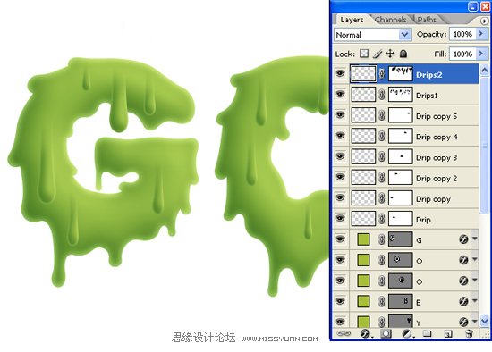 Photoshop字体教程：制作胶粘剂效果文字教程,PS教程,图老师教程网