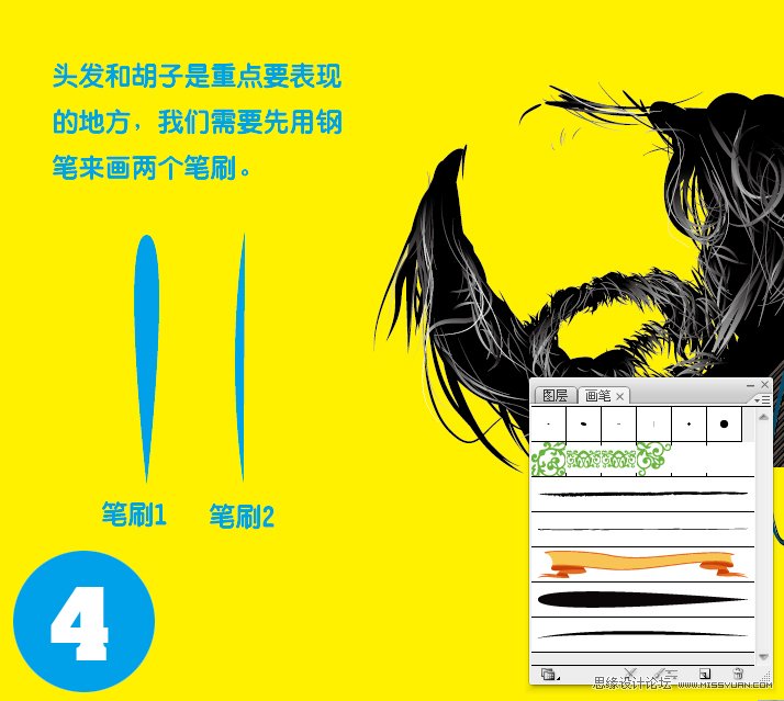 矢量人像头发与胡须的绘制方法,PS教程,图老师教程网
