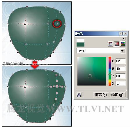 使用CorelDRAW中的“交互式网格填充”工具填充对象,PS教程,图老师教程网