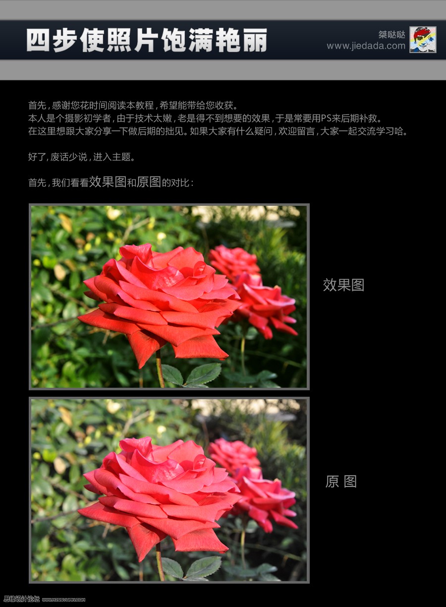 Photoshop简单四步使照片变的饱满艳丽,PS教程,图老师教程网