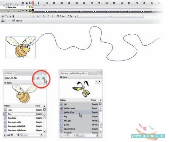 Flash cs3鼠绘教程：图形元件的同步应用,PS教程,图老师教程网