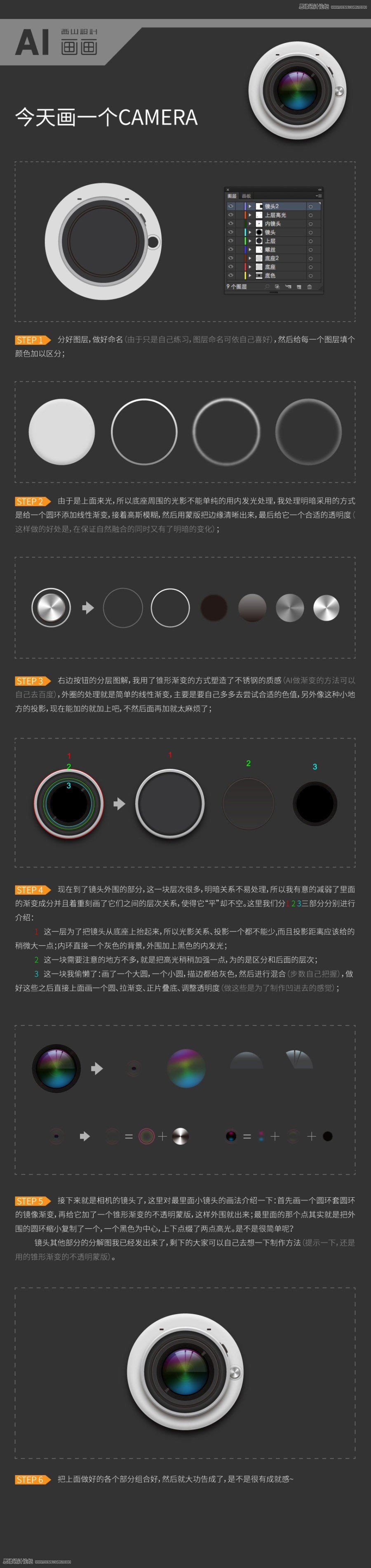 Illustrator绘制立体效果的相机图标教程,PS教程,图老师教程网