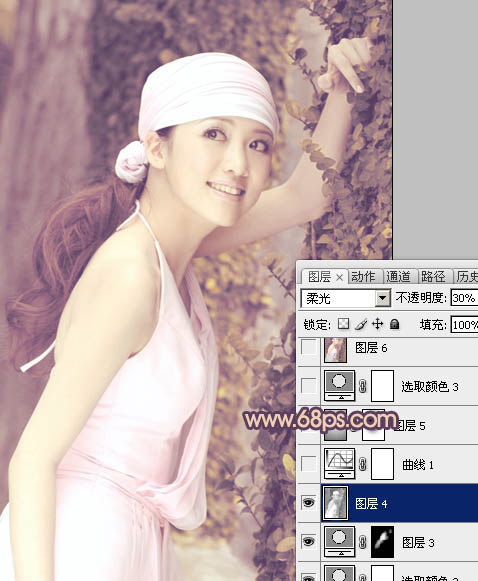 Photoshop调出外景美女日系淡雅效果,PS教程,图老师教程网