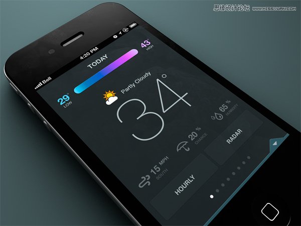 49款优秀的天气类APP界面设计欣赏,PS教程,图老师教程网