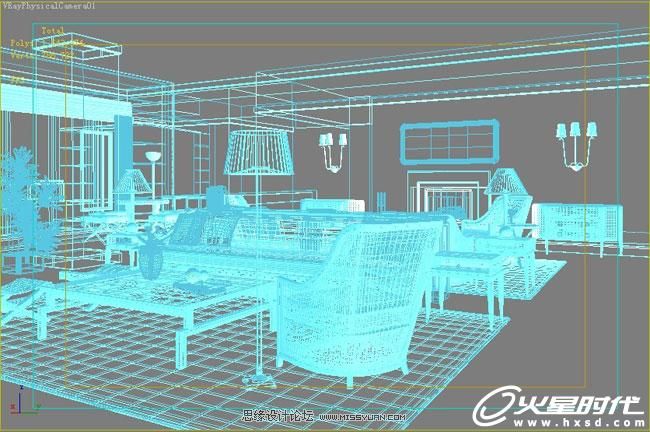 3D MAX实例教程：欧式客厅夜景渲染解析,PS教程,图老师教程网