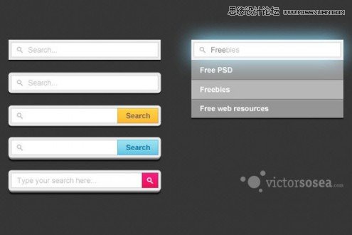 45个经典的免费搜索框设计PSD素材,PS教程,图老师教程网