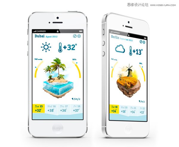 49款优秀的天气类APP界面设计欣赏,PS教程,图老师教程网
