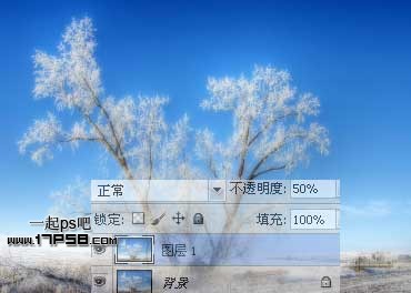 Photoshop制作一幅月光下的雪松景色,PS教程,图老师教程网