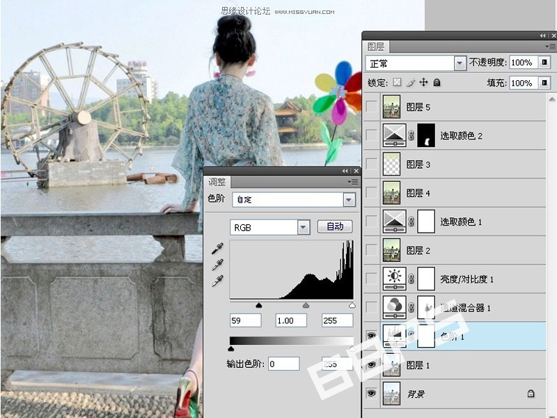 Photoshop调出外景照片复古青黄色效果,PS教程,图老师教程网