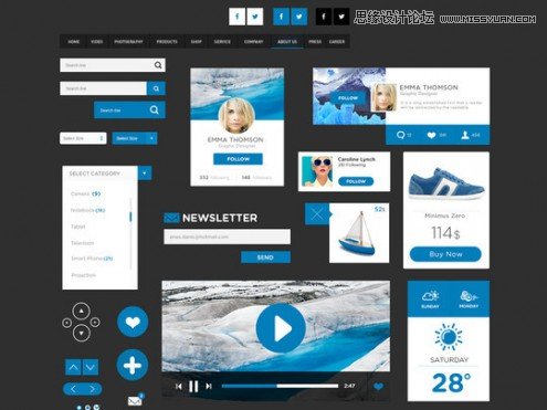 精选国外新鲜免费的UI工具包分享,PS教程,图老师教程网