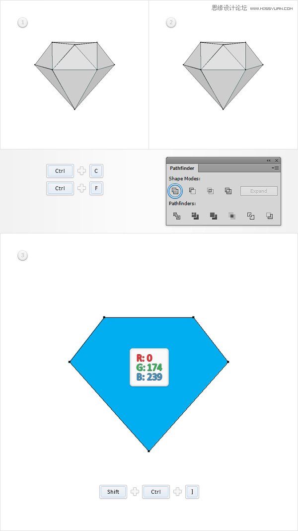 Illustrator绘制立体逼真的钻石图标教程,PS教程,图老师教程网