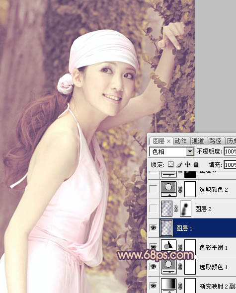 Photoshop调出外景美女日系淡雅效果,PS教程,图老师教程网