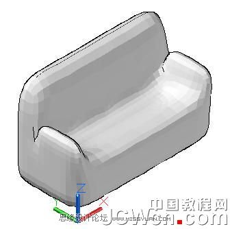 AutoCAD教程：运用长方体网格拉伸制作双人沙发,PS教程,图老师教程网