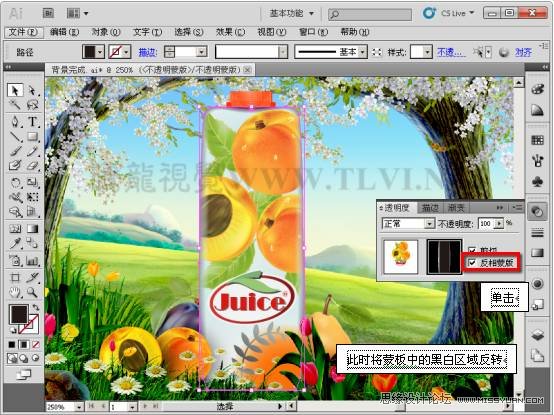 Illustrator CS5教程：通过蒙版功能制作饮料海报,PS教程,图老师教程网