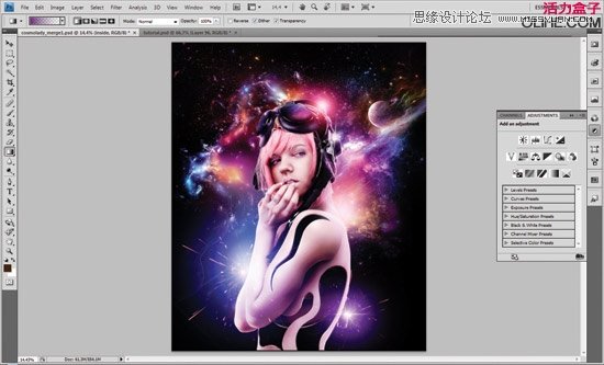 Photoshop创建星云背景美女效果,PS教程,图老师教程网