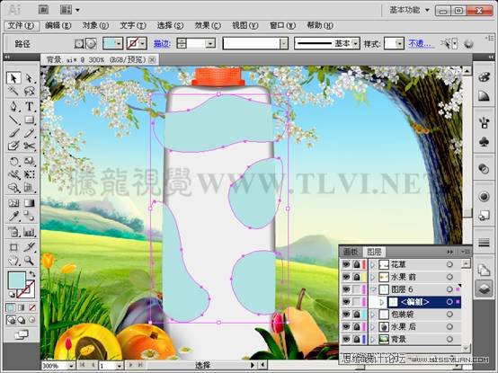 Illustrator CS5教程：通过蒙版功能制作饮料海报,PS教程,图老师教程网