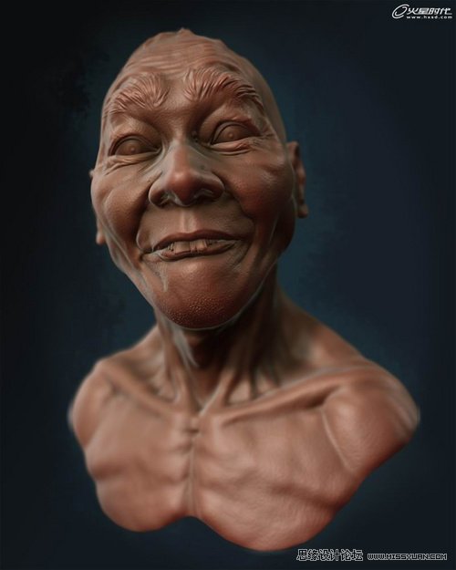 ZBrush教程：夸张写实人头《爆牙》雕刻,PS教程,图老师教程网