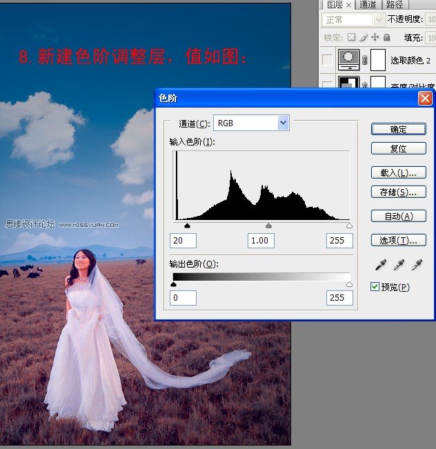 Photoshop调色教程：草原上的婚纱调法,PS教程,图老师教程网