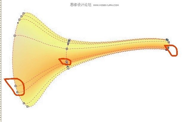 CorelDraw教程：用网格工具画个可爱卡通唢呐,PS教程,图老师教程网