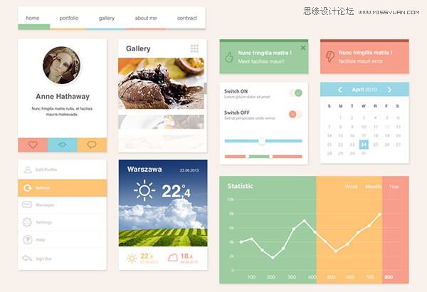 精选国外配色超赞的UI套装PSD素材,PS教程,图老师教程网