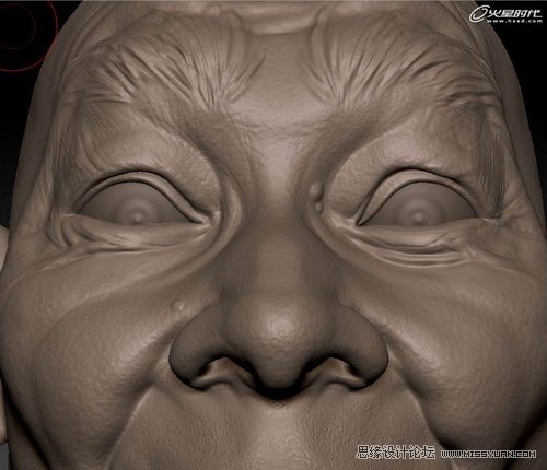 ZBrush教程：夸张写实人头《爆牙》雕刻,PS教程,图老师教程网