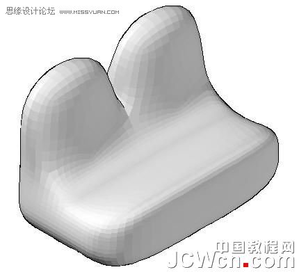 AutoCAD教程：运用长方体网格拉伸制作双人沙发,PS教程,图老师教程网