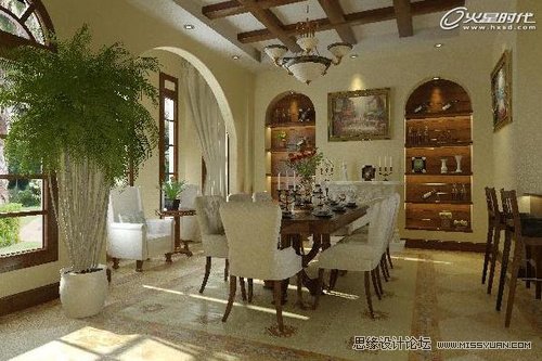 3DMAX实例教程：VRay打造精致乡村风格餐厅,PS教程,图老师教程网