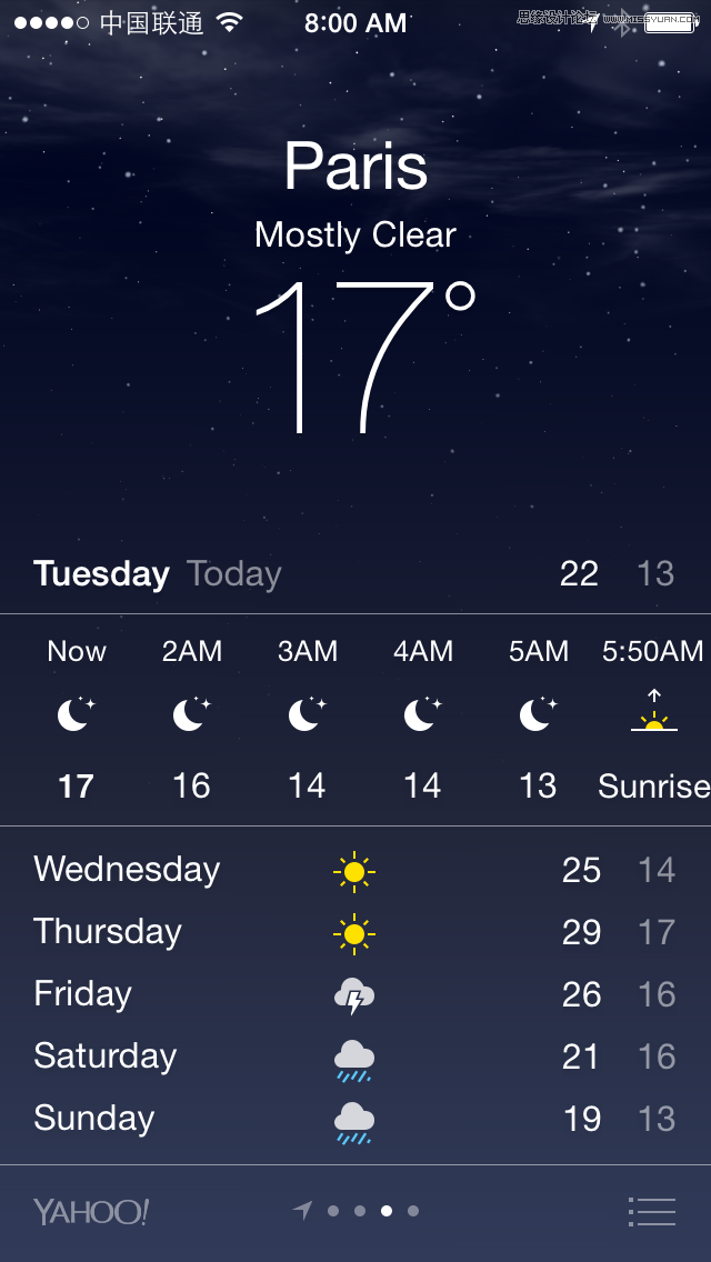 精选国外天气类苹果APP设计欣赏,PS教程,图老师教程网